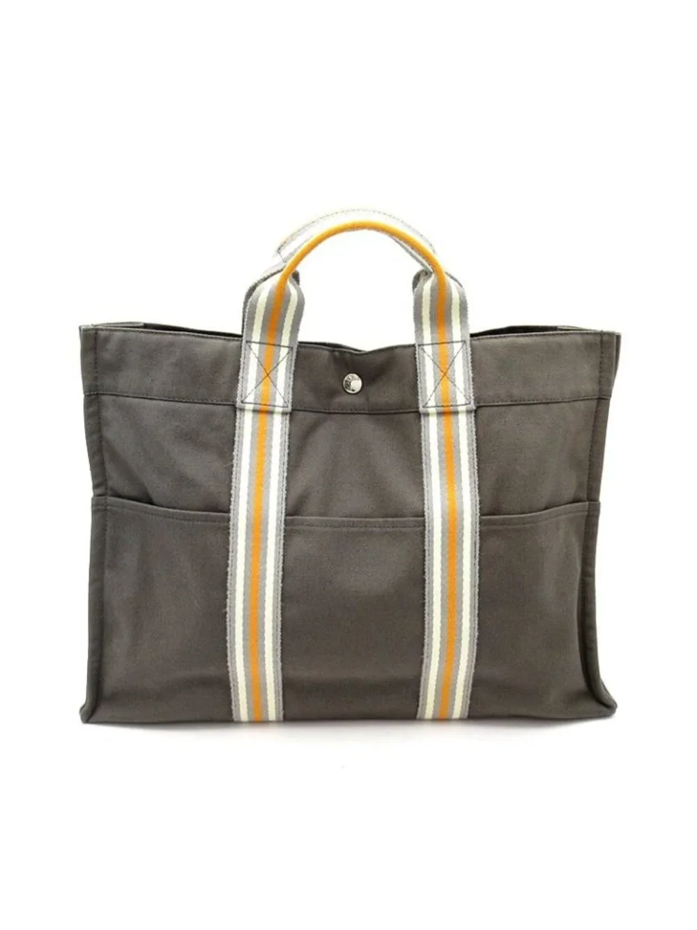 Hermes Ginza Limited Fourre Tout MM Canvas Tote Gray