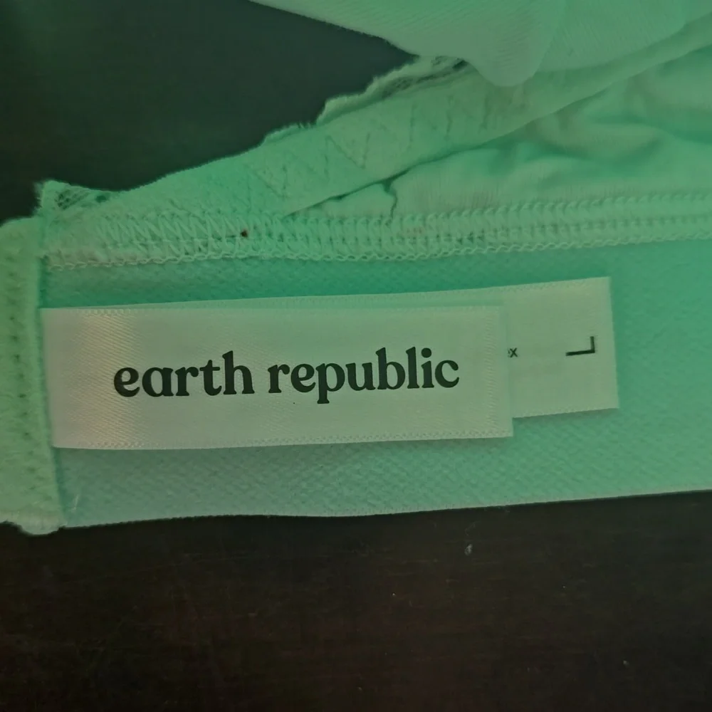 Earth Republic Lace Halter Bralette - Mint Green (Size L)