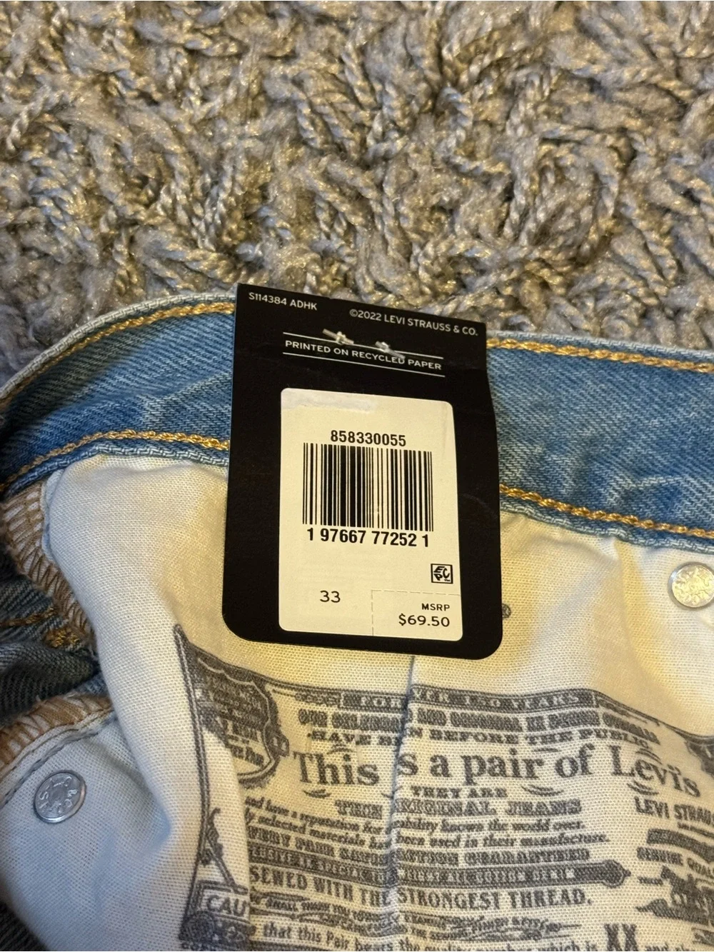 NWT Levi's 501 High Waist Mid Thigh Denim Shorts Size 33 in Luxor Last