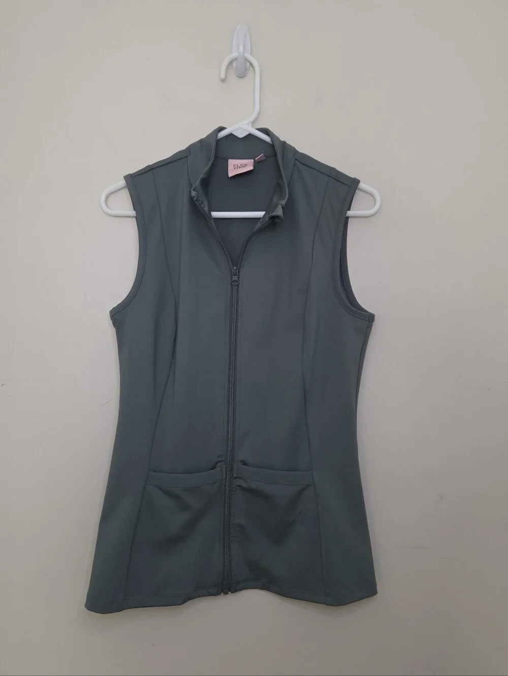 Women's Flex Time Green Zip Front Vest Sz Medium