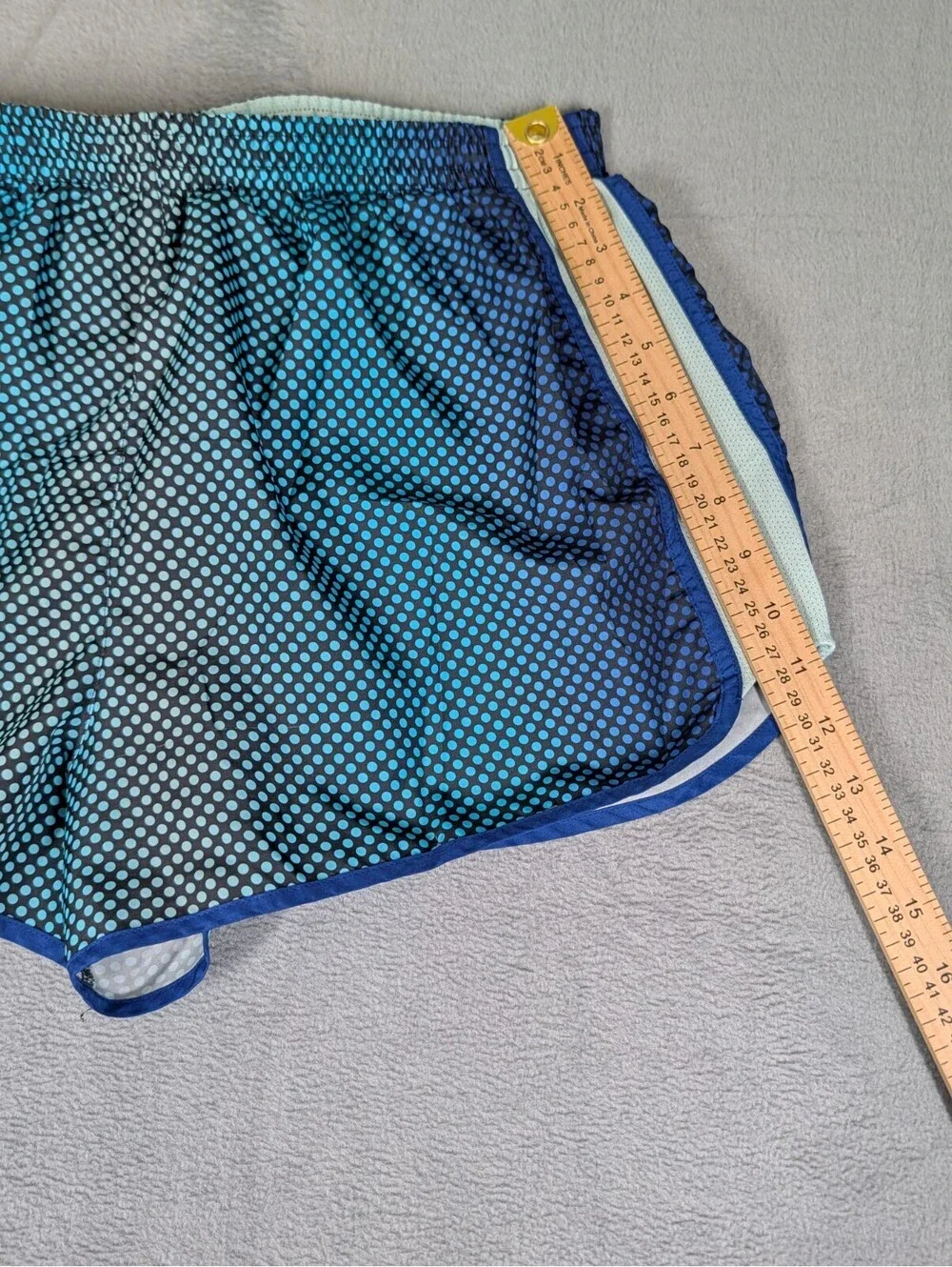 Pink Victorias Secret L Blue Polka Dot Running Athletic Lined Shorts Active Gym