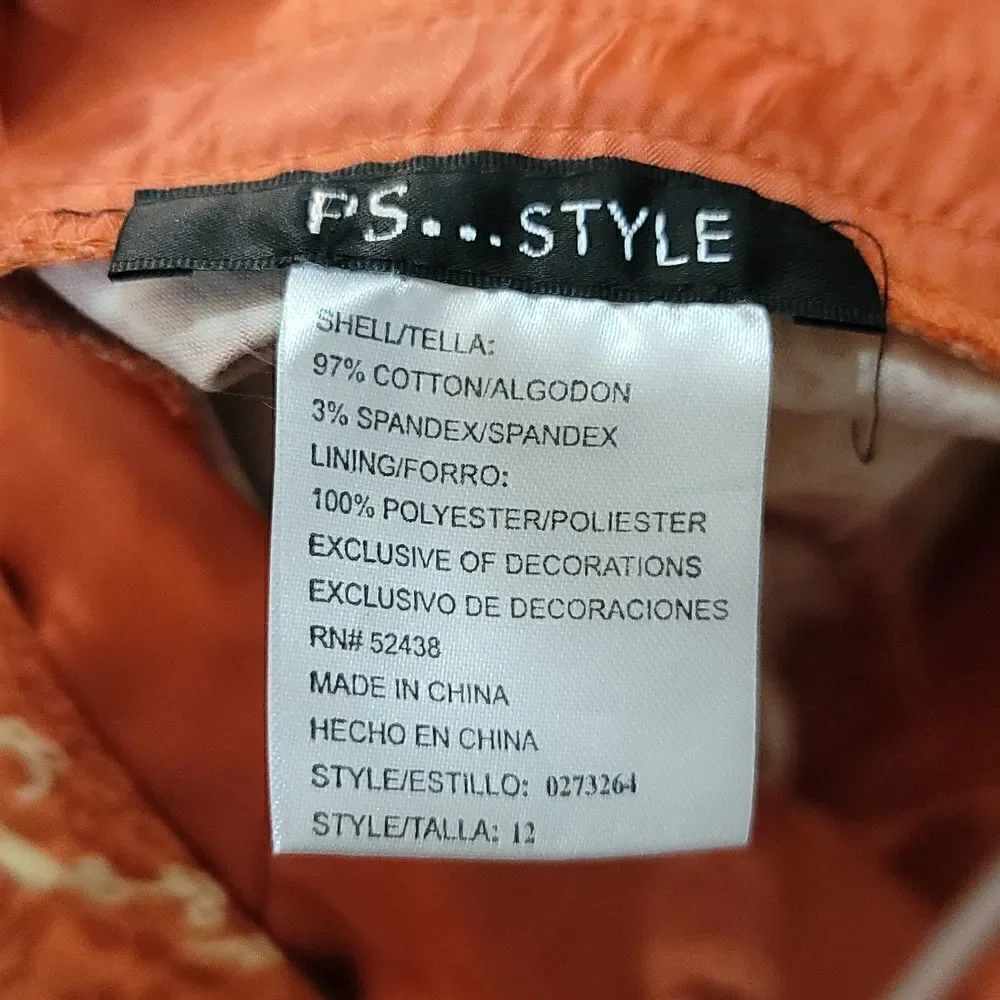 Ps.style Women's 90's Orange Paisley Print Dress