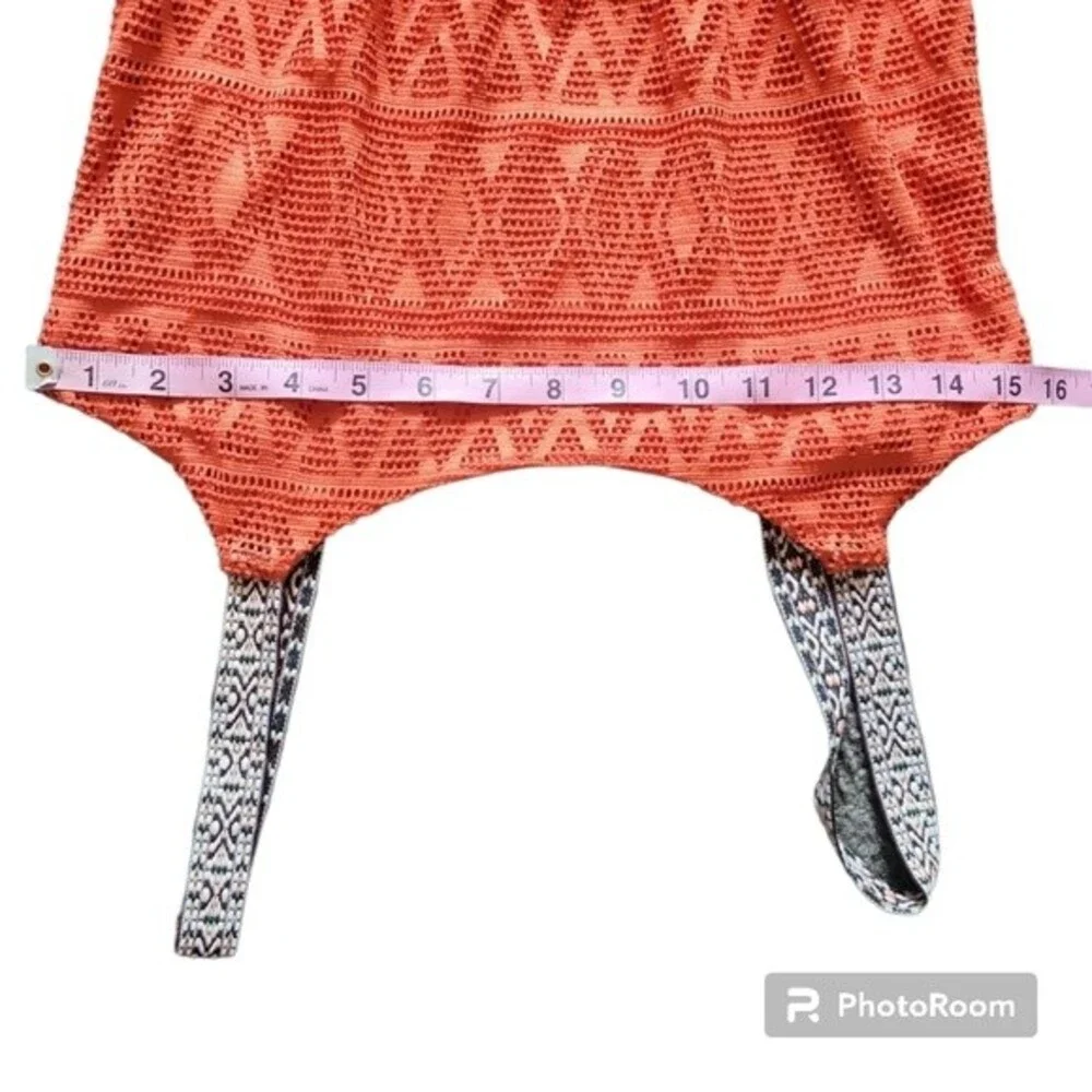 Three Pink Hearts Orange Eyelet Sundress Dress - M