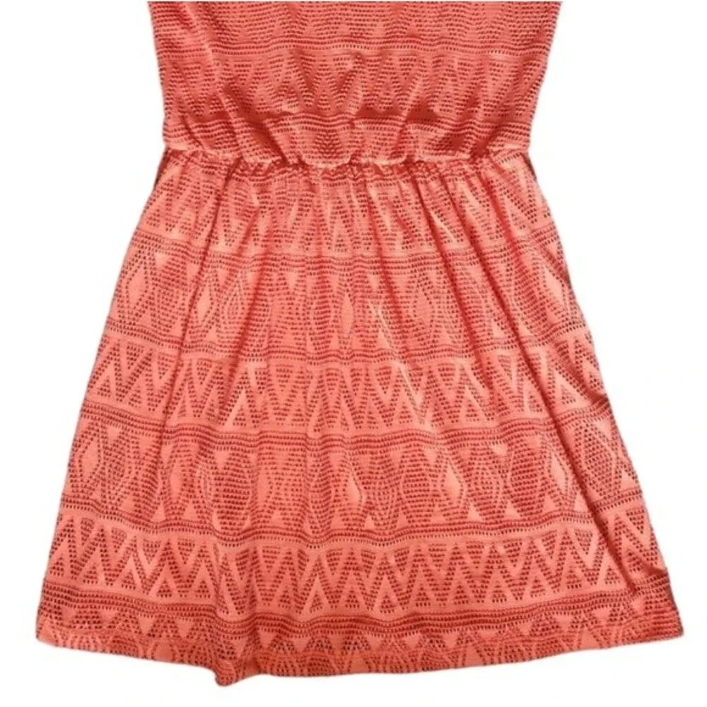 Three Pink Hearts Orange Eyelet Sundress Dress - M