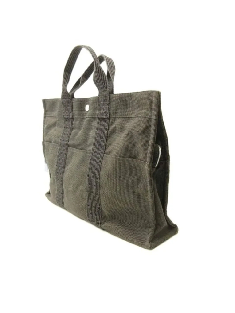 Hermes Her Line MM Herline Tote Canvas Gray