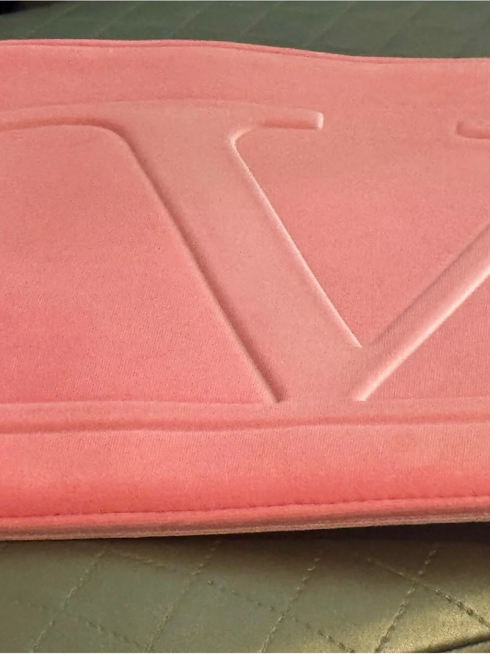 Valentino  Pink Embossed V Logo large Soft Velvet Laptop Sleeve
