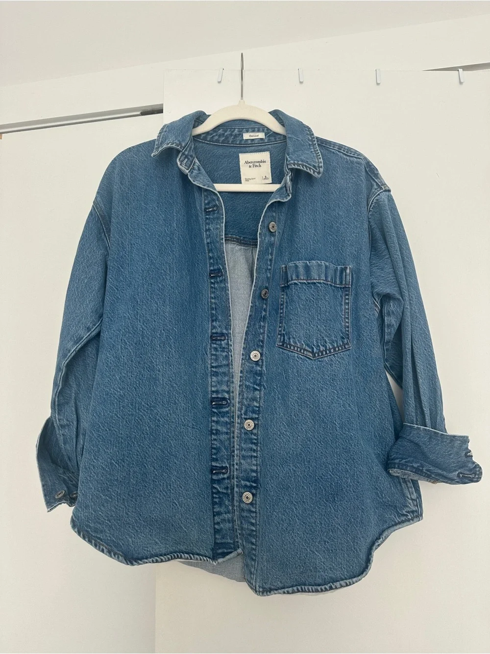 Abercrombie & Fitch Blue Washed Denim Shirt Jacket