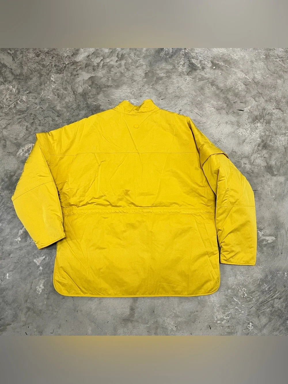 Talbots Women's Zip Off Sleeve Woven Jacket Size Small Yellow Drawstring Waist