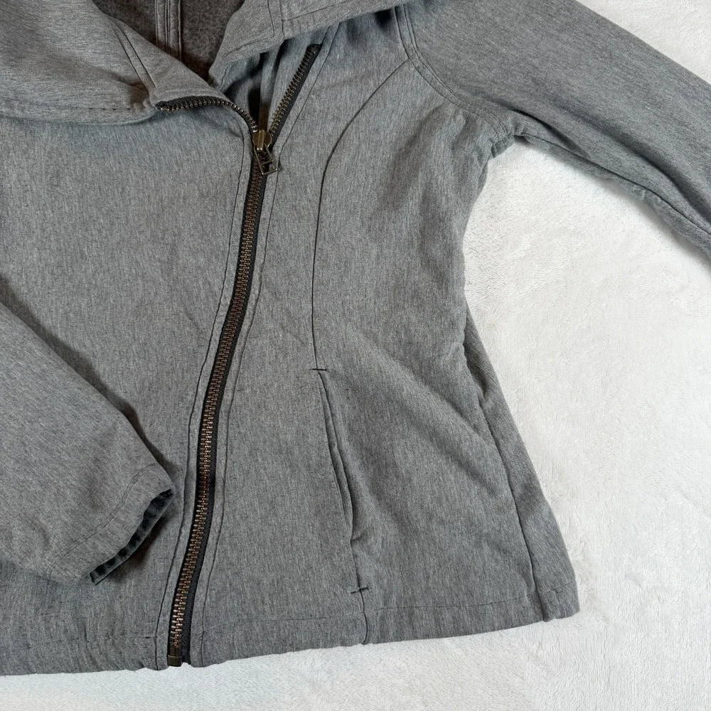 Athleta Jacket Women's Sz M Gray City Limits Moto Diagonal Zip Stretchy Athletic
