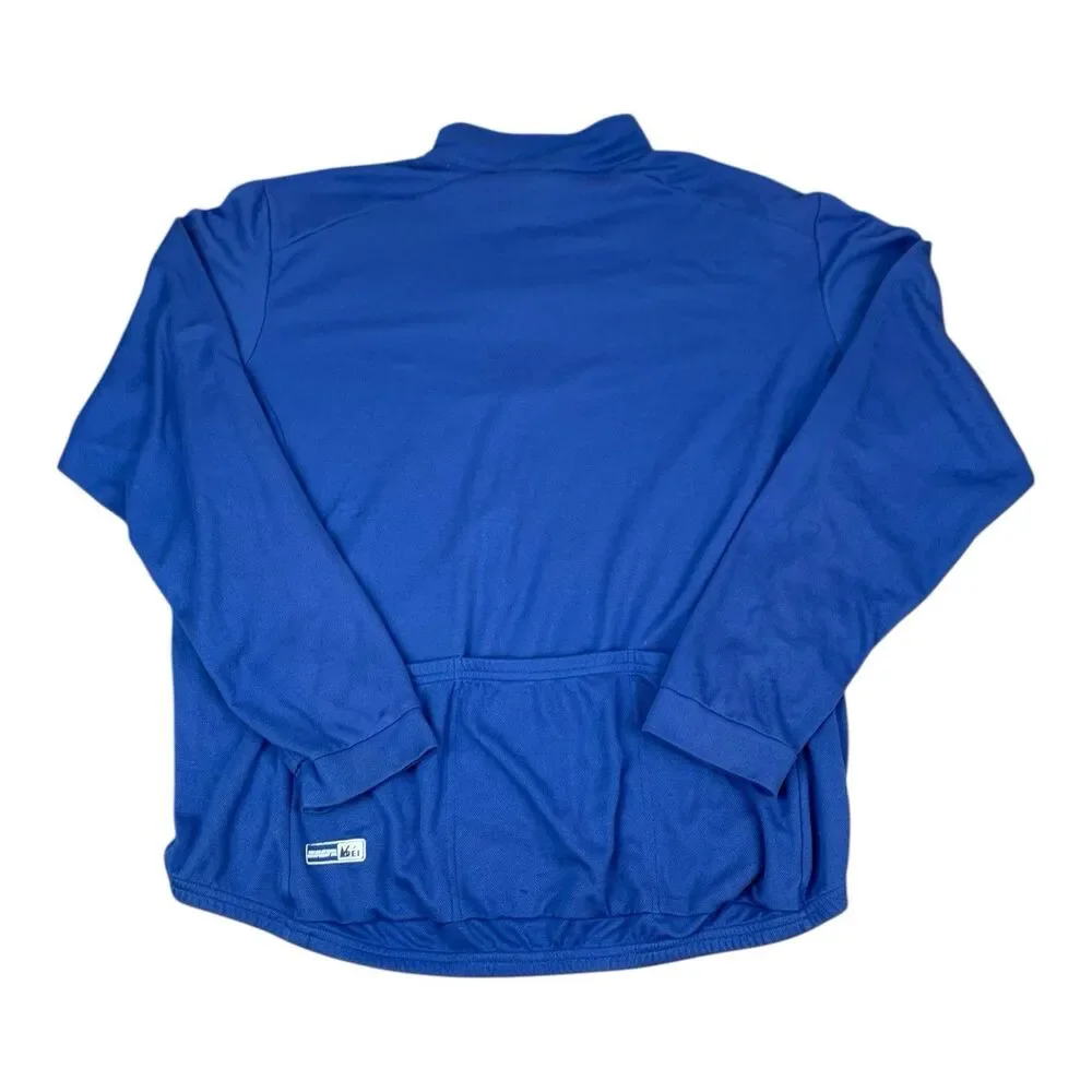 REI Cycling Pullover Blue 3/4 Zip LS Performance Pockets USA Made Women’s XL