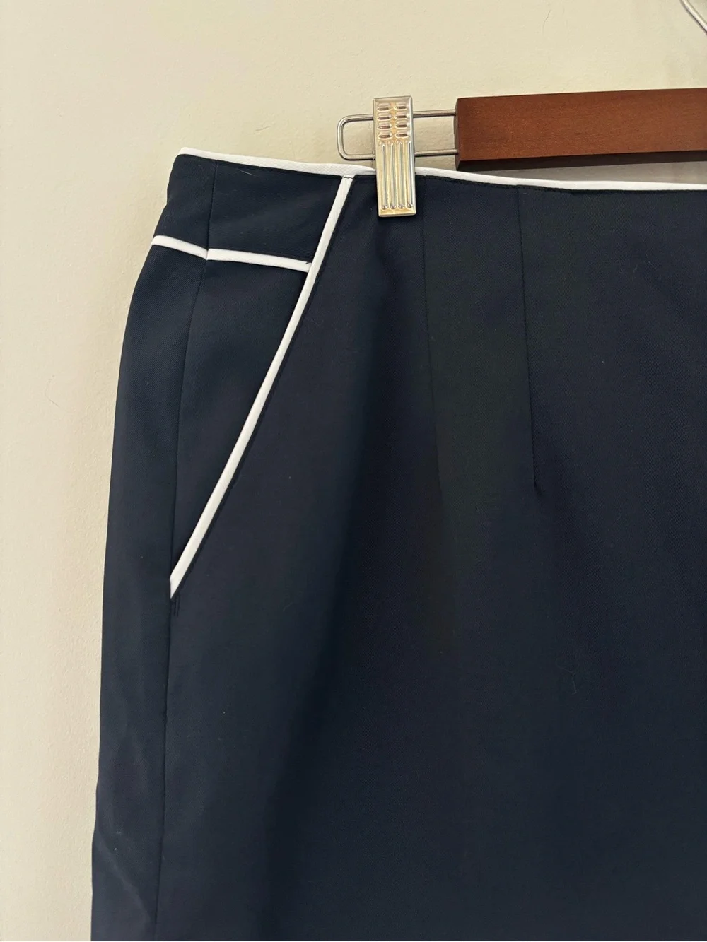 Talbots Woman Navy Golf Skort 16 White Contrast Trim Stretch Tennis Country Club