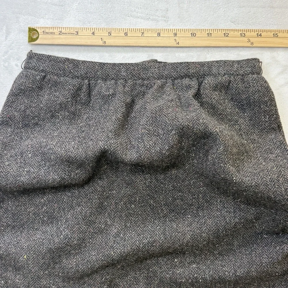 Tahari Vintage USA Wool Blend Herringbone Pencil Midi Skirt Women's 11/12P