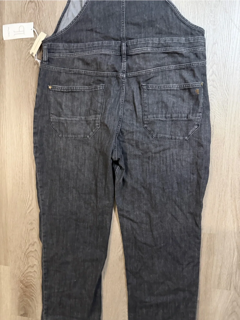 Pilcro Anthropology Black Denim Overall Jumpsuit with Button Front