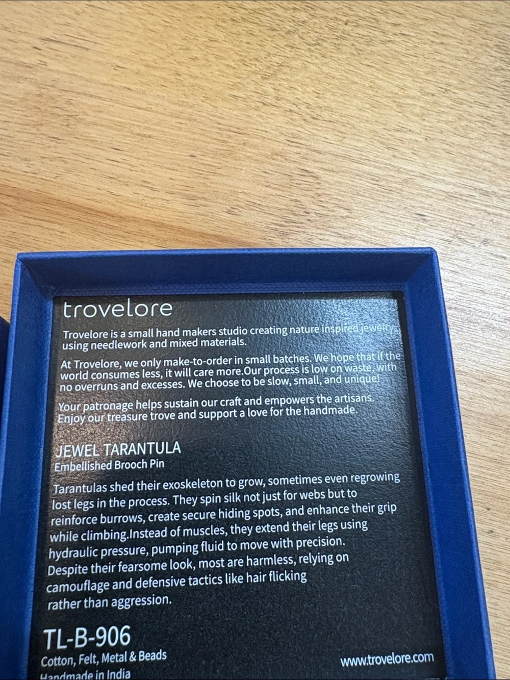 Trovelore handcrafted spider