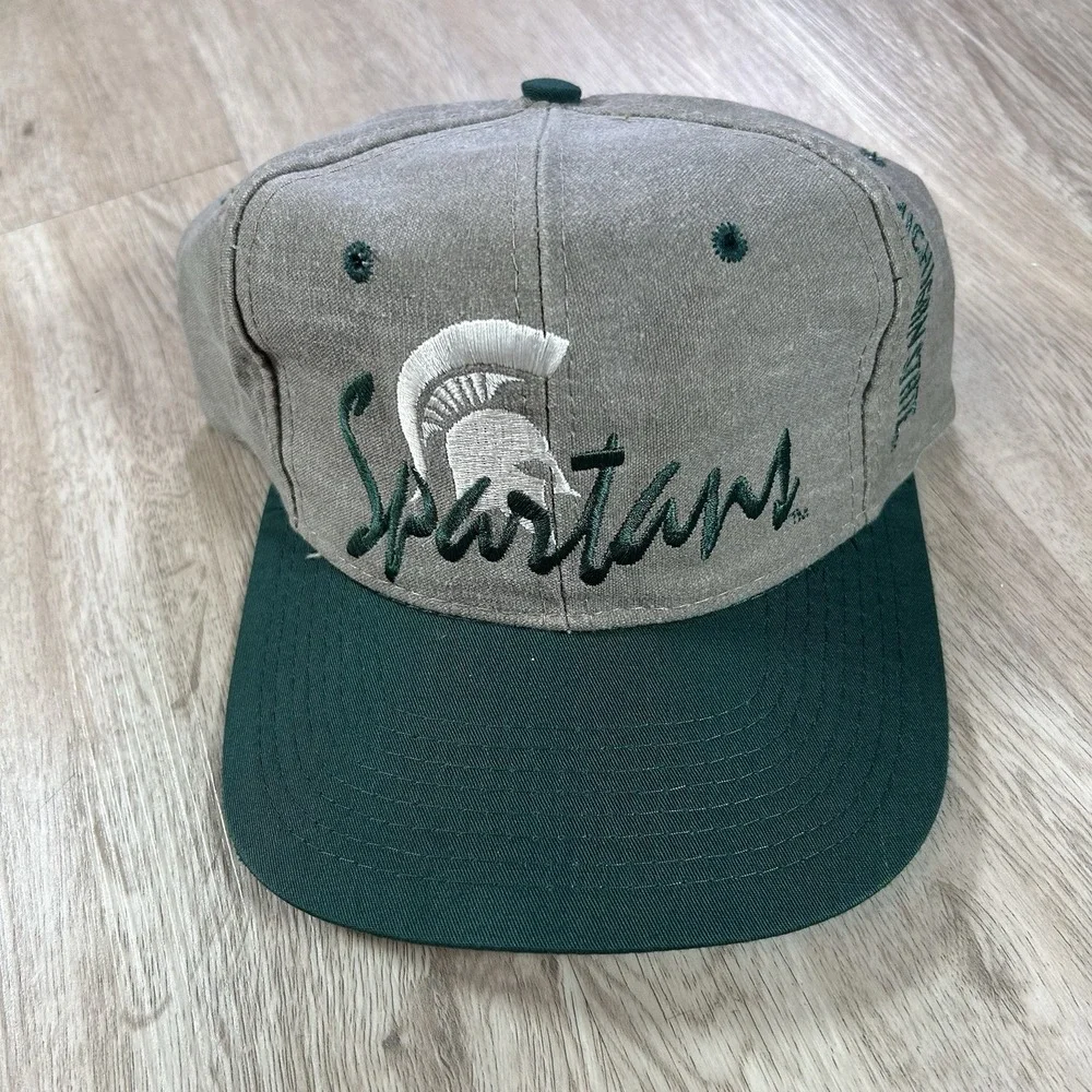 VTG Michigan State Spartans Snapback Hat‎ NCAA College The Game Gray Green Cap