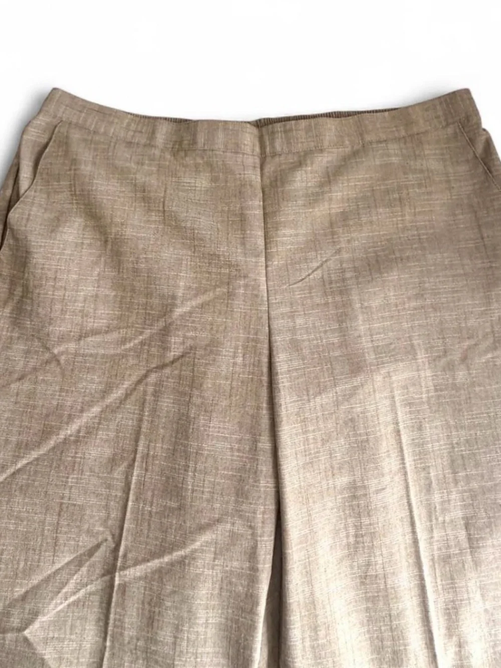 Alfred Dunner Womens Pants Size 18 Pull On Tan Elastic Waist Dress