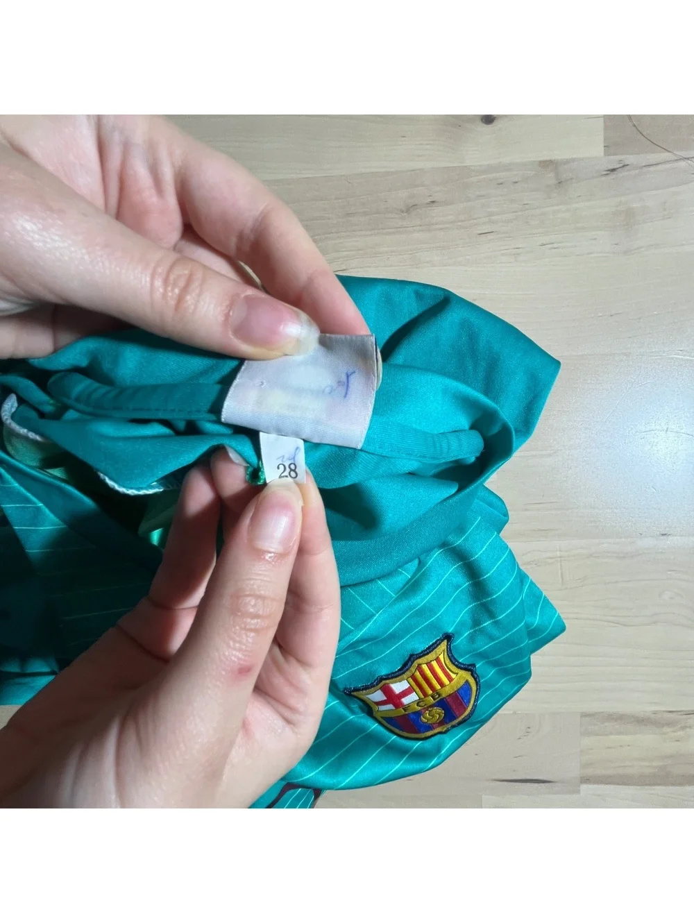 FC Barcelona Lionel Messi #10 Teal Long Sleeve Fan Jersey