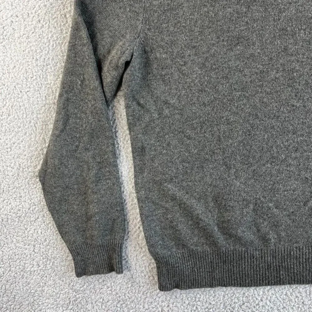 Ralph Lauren Polo Sweater Mens Large Gray Italian Yarn Lambs Wool V Neck READ‎
