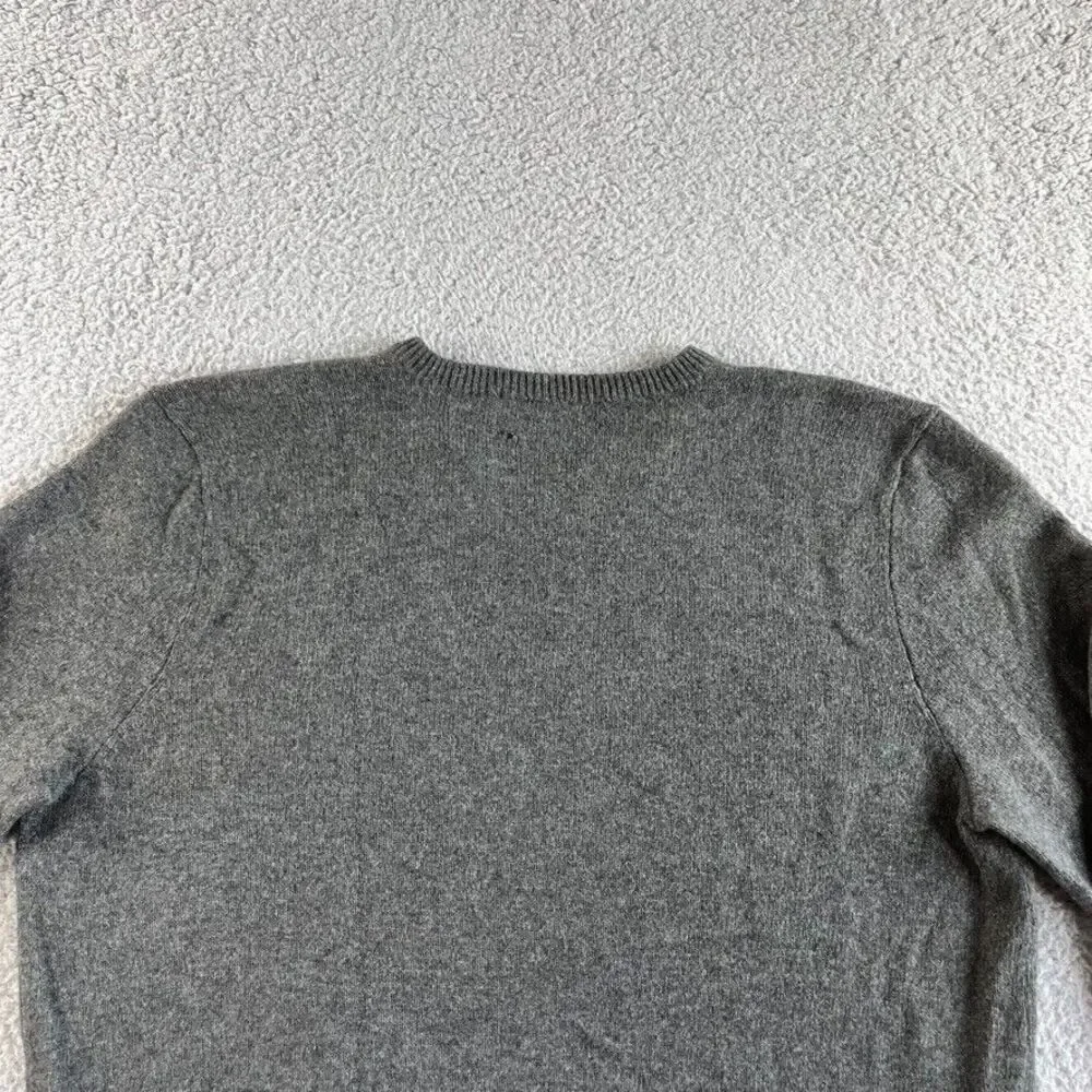 Ralph Lauren Polo Sweater Mens Large Gray Italian Yarn Lambs Wool V Neck READ‎