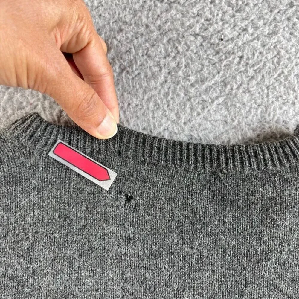 Ralph Lauren Polo Sweater Mens Large Gray Italian Yarn Lambs Wool V Neck READ‎