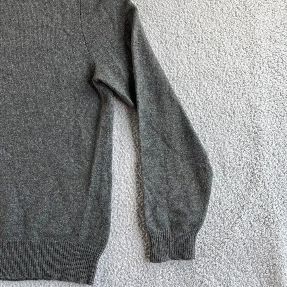 Ralph Lauren Polo Sweater Mens Large Gray Italian Yarn Lambs Wool V Neck READ‎