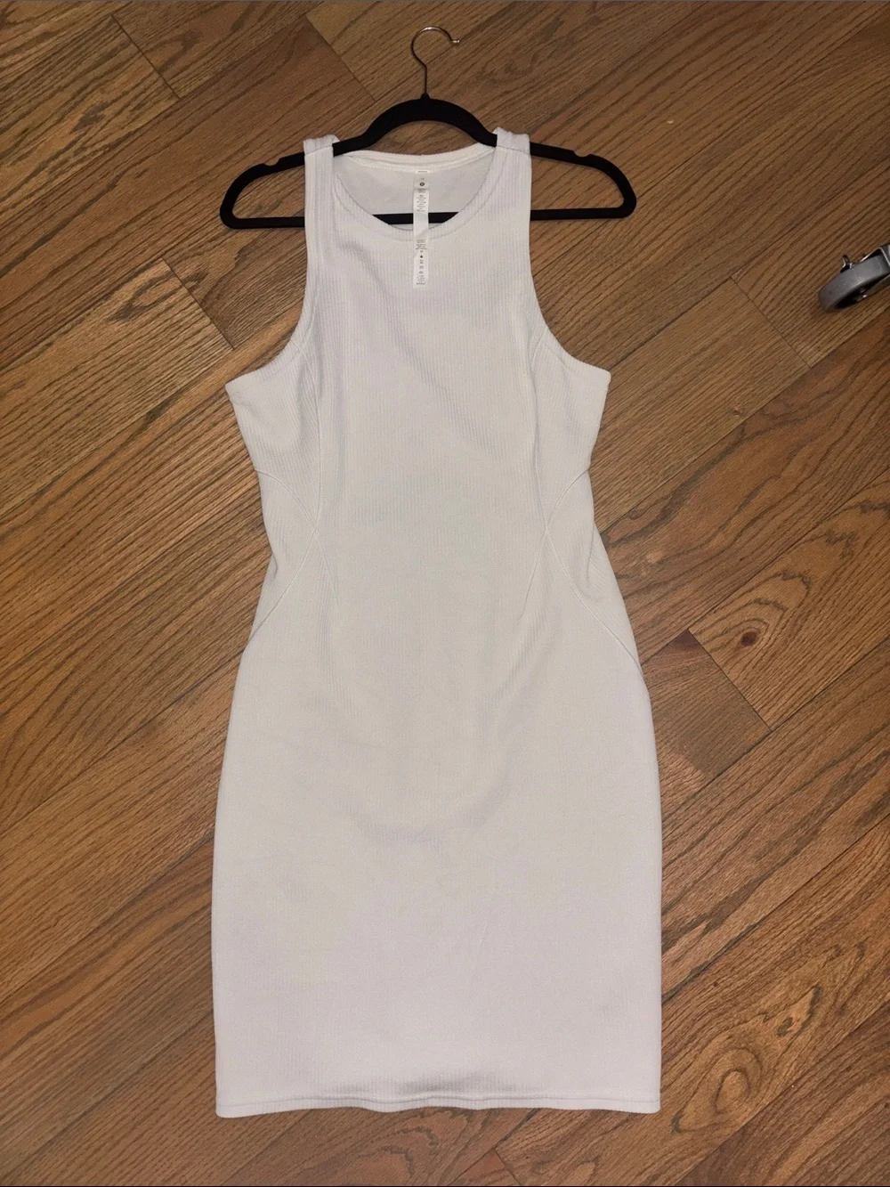 lululemon athletica White Ribbed Sleeveless Midi Dress
