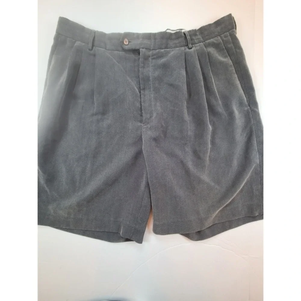 Nike Golf Shield Pleated Shorts Gray Textured Rayon Blend Men's 38 VTG‎