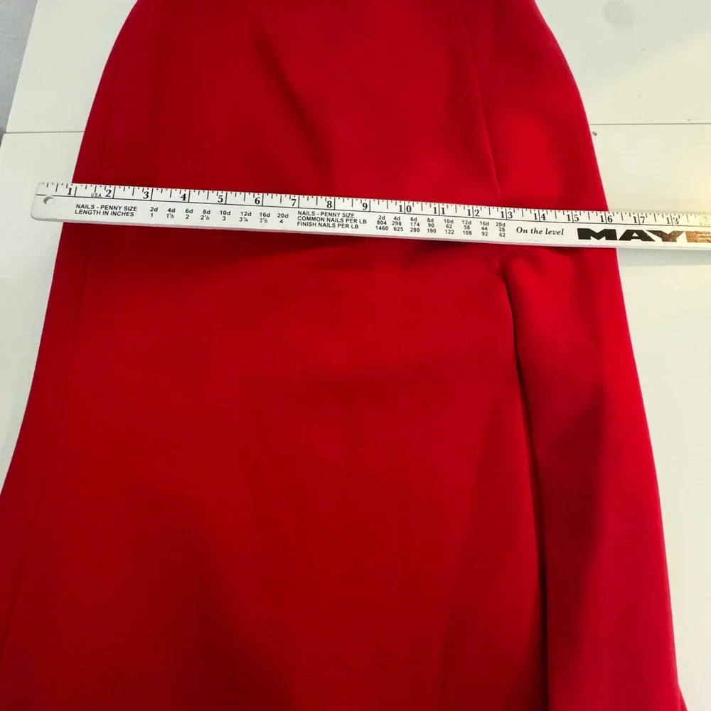 Sherri Hill Red 2 Piece Gown Halter Crop Top Mermaid Train Skirt Glam Slit‎ Sz 4