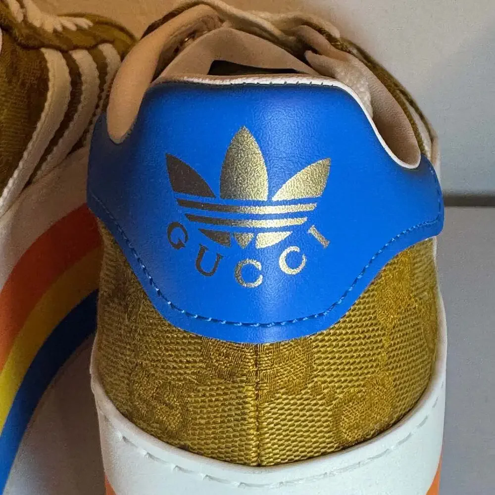 Gucci x Adidas Gazelle Platform Sneakers in GG Canvas Size 8