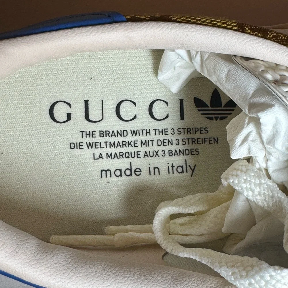 Gucci x Adidas Gazelle Platform Sneakers in GG Canvas Size 8
