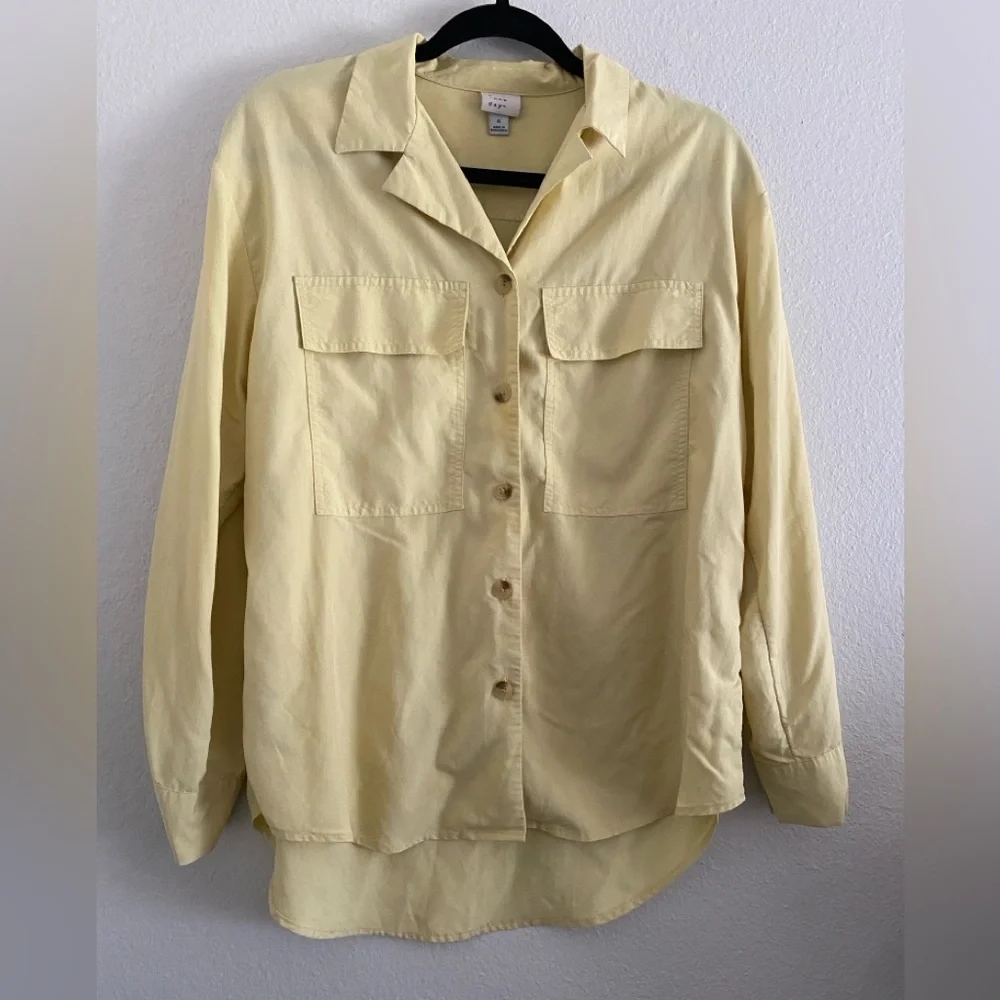 A New Day Target Shirt Top Yellow button up Classic