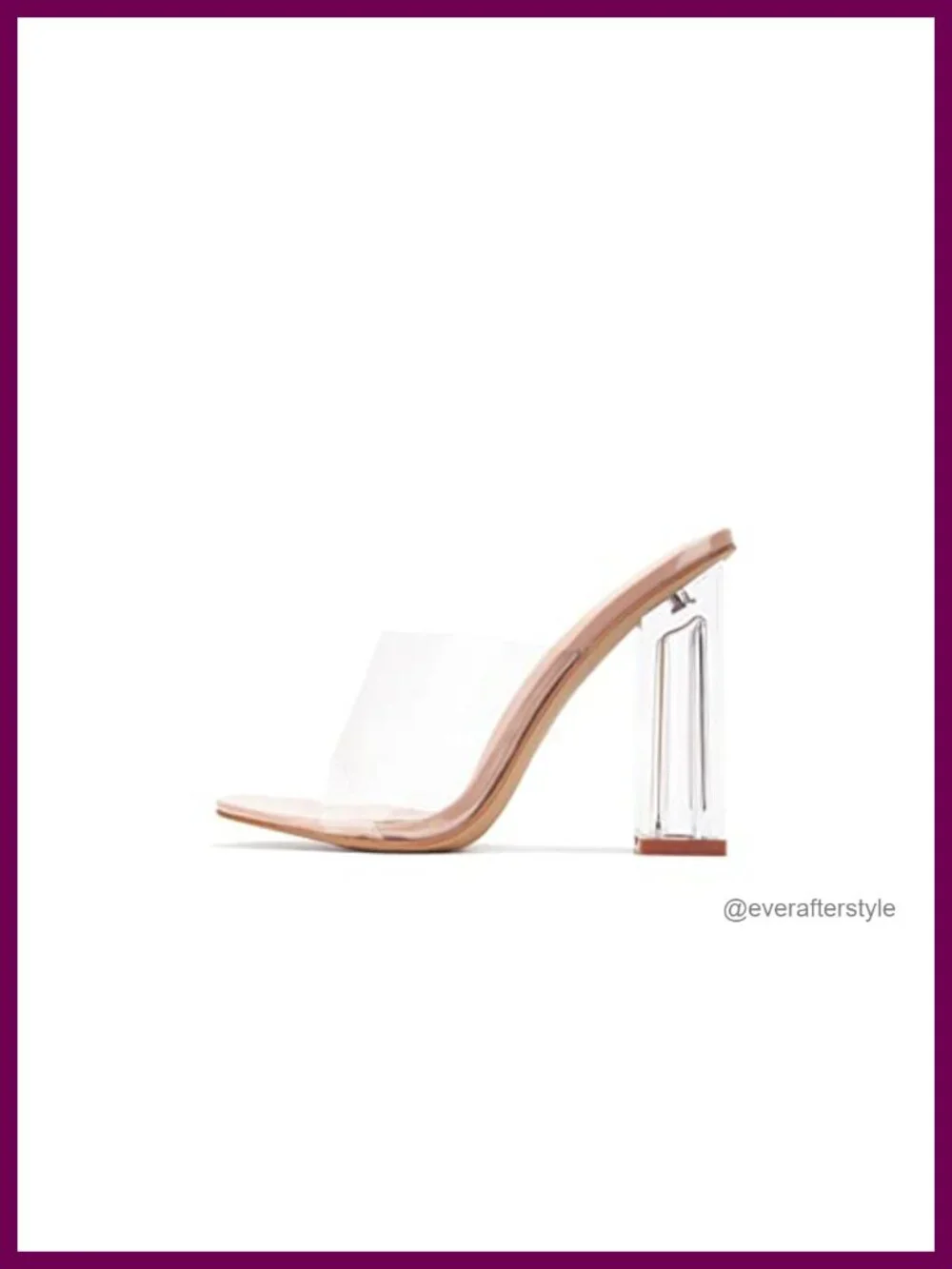 Fusion Chunky Block High Heels Open Toe Transparent Booties 4 Inch Heel
