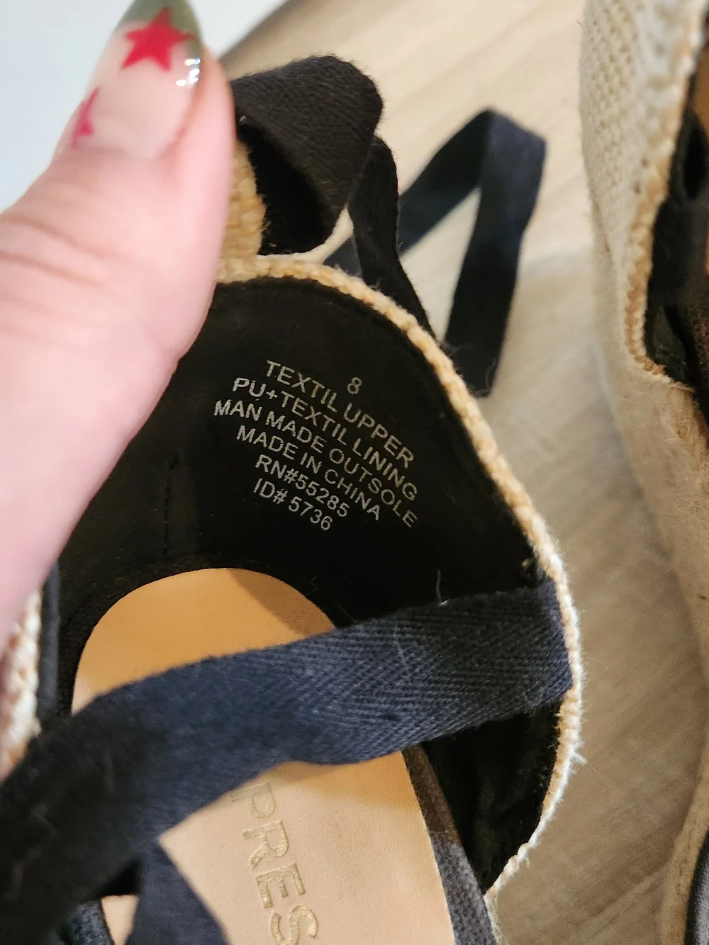 Express Women's Black Espadrille Wedge Lace-Up Heels