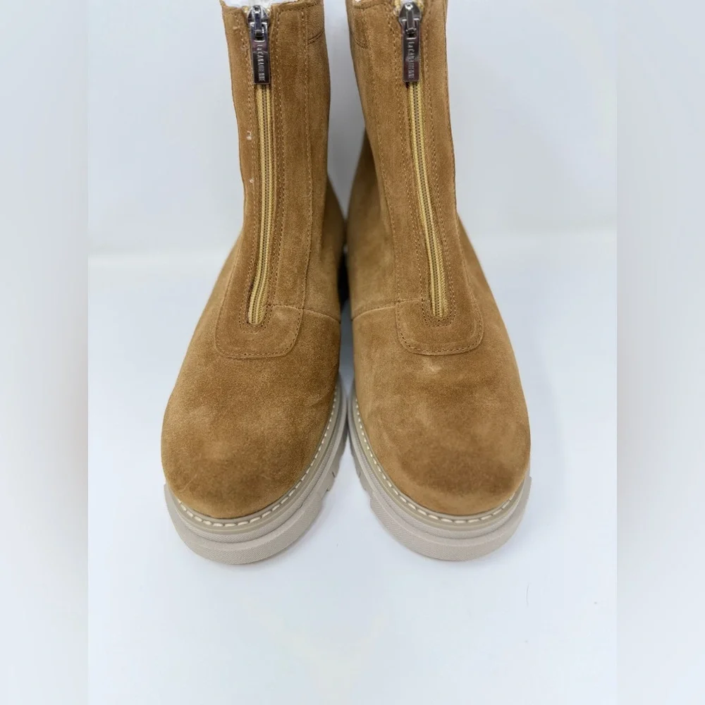 New La Canadienne Delta City Dry Zip Boots Toffee Sz 9.5