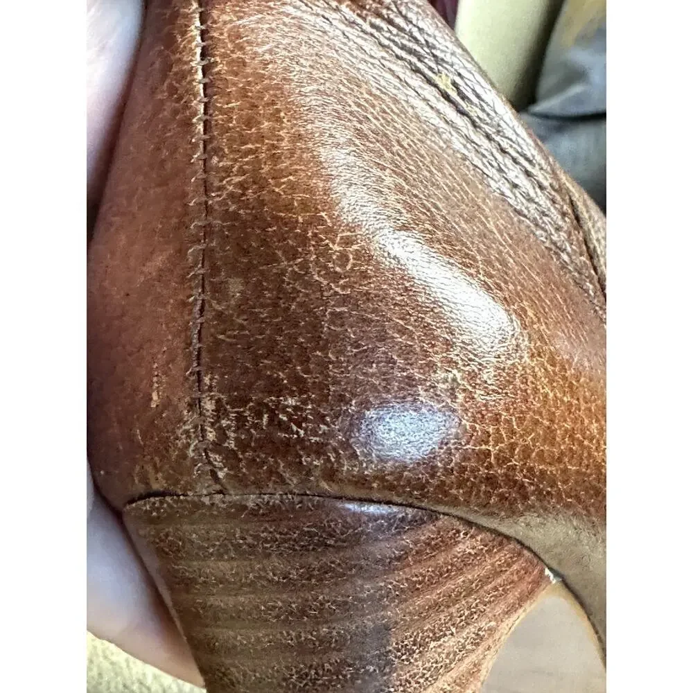 Matisse Brown Cognac Leather Heel Tall Boots Women's Size 8