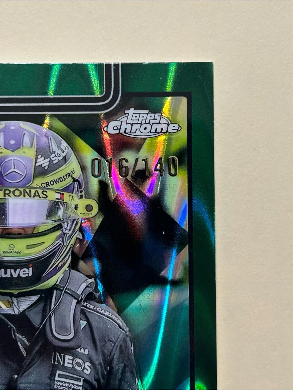 Topps Chrome Green Lewis Hamilton Grand Prix Trading Card