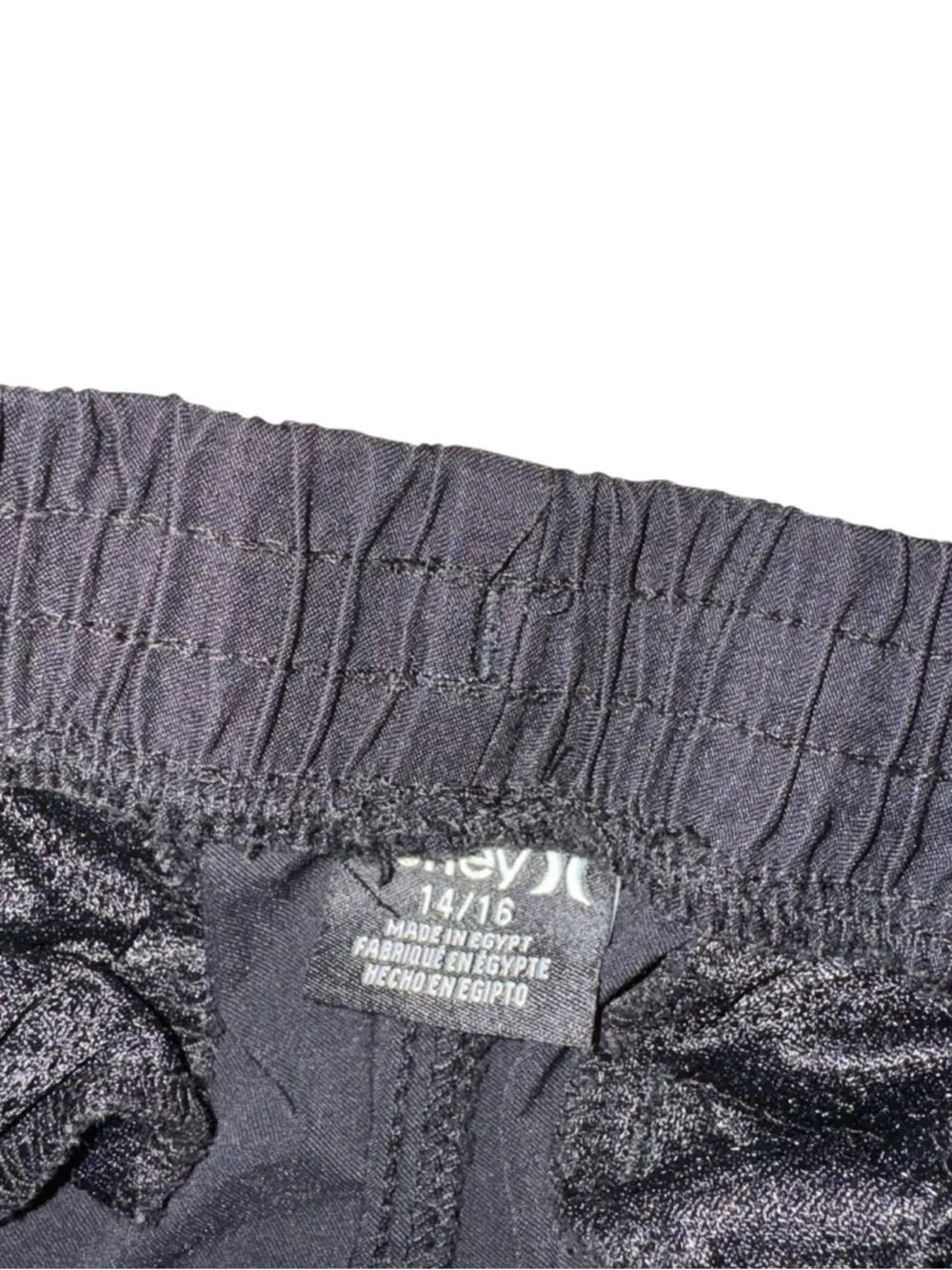 Hurley Boy's Size 14-16 Joggers Track Pants Black Elastic Waistband Nylon