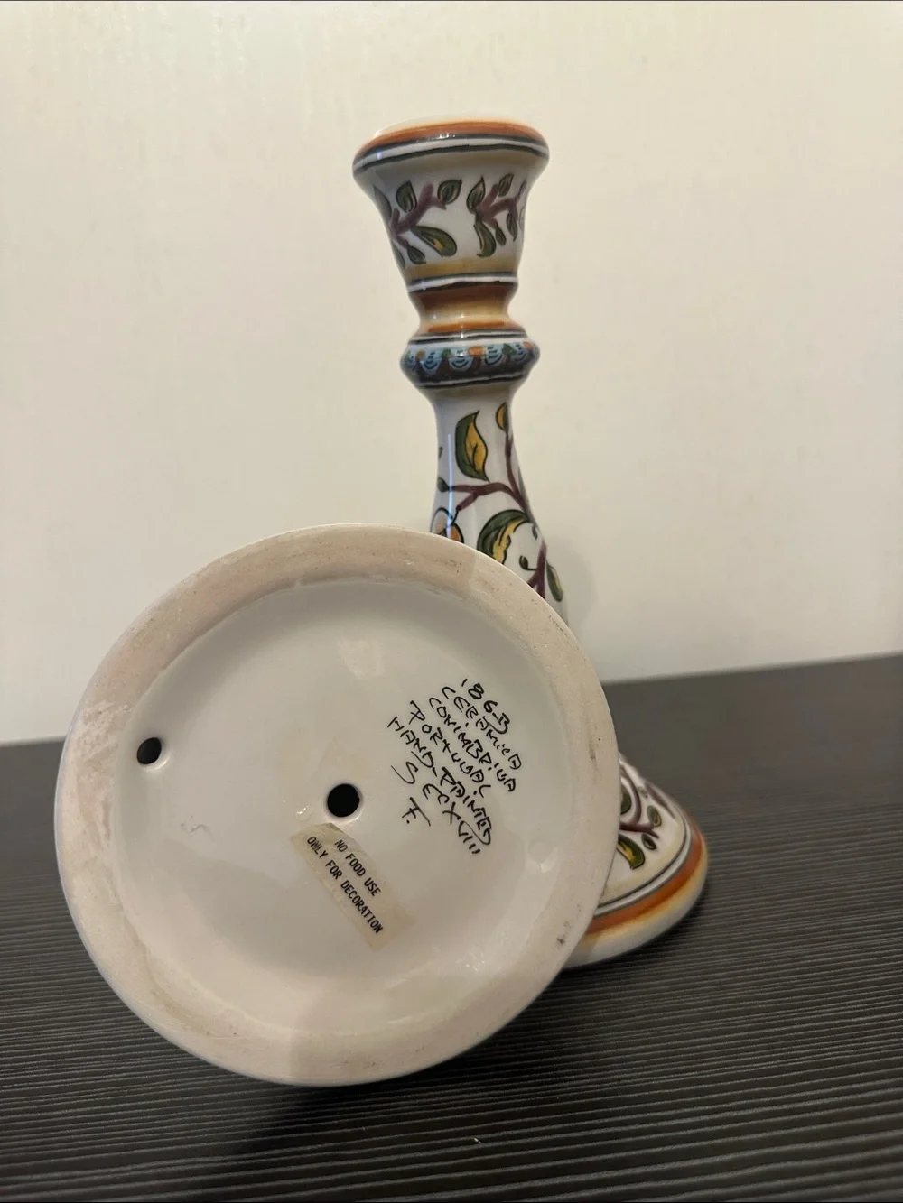 Hand-Painted Ceramica Conimbriga -  Candlesticks Made in Portugal