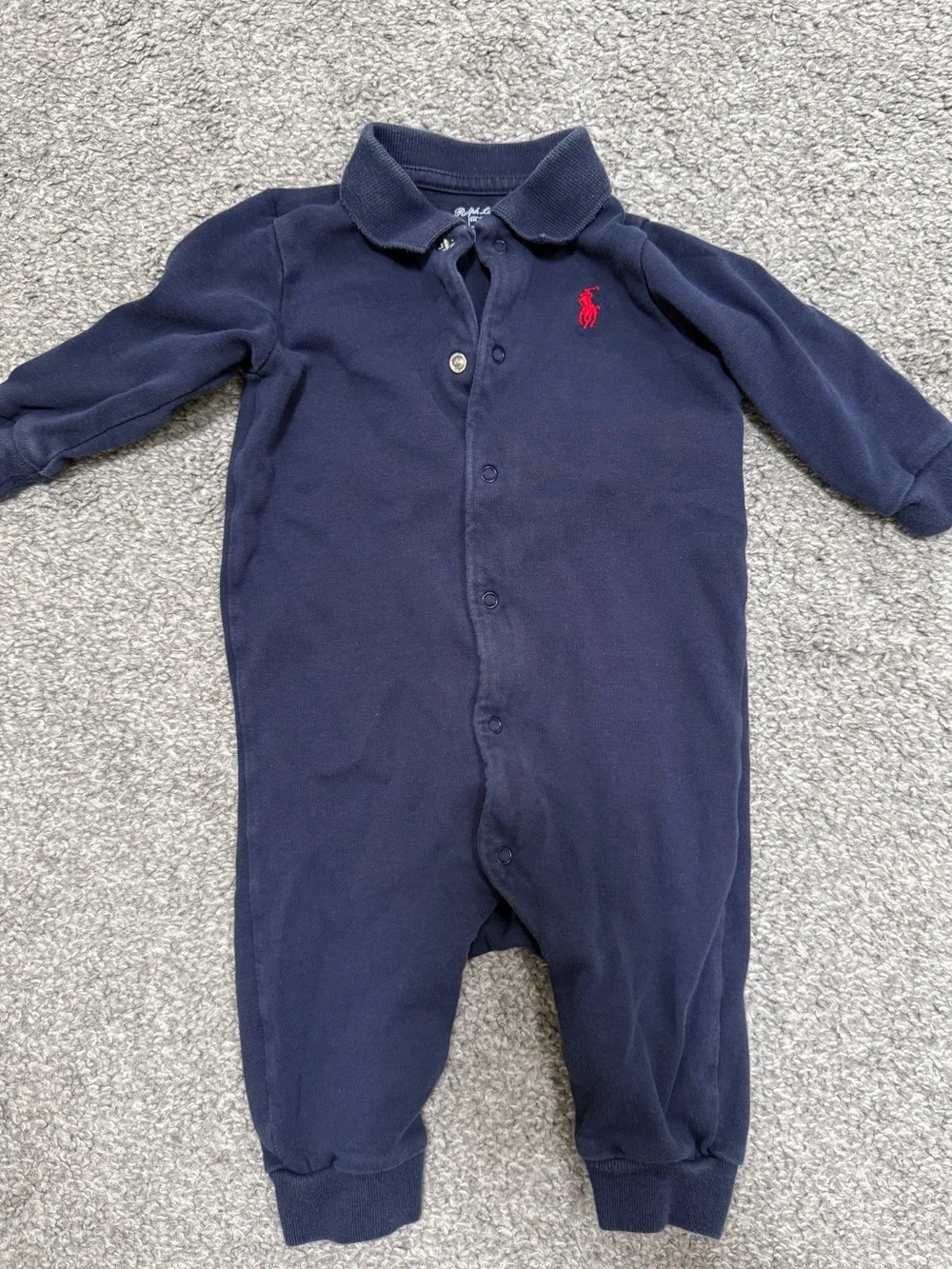 Ralph Lauren 6m Navy One-Piece Polo