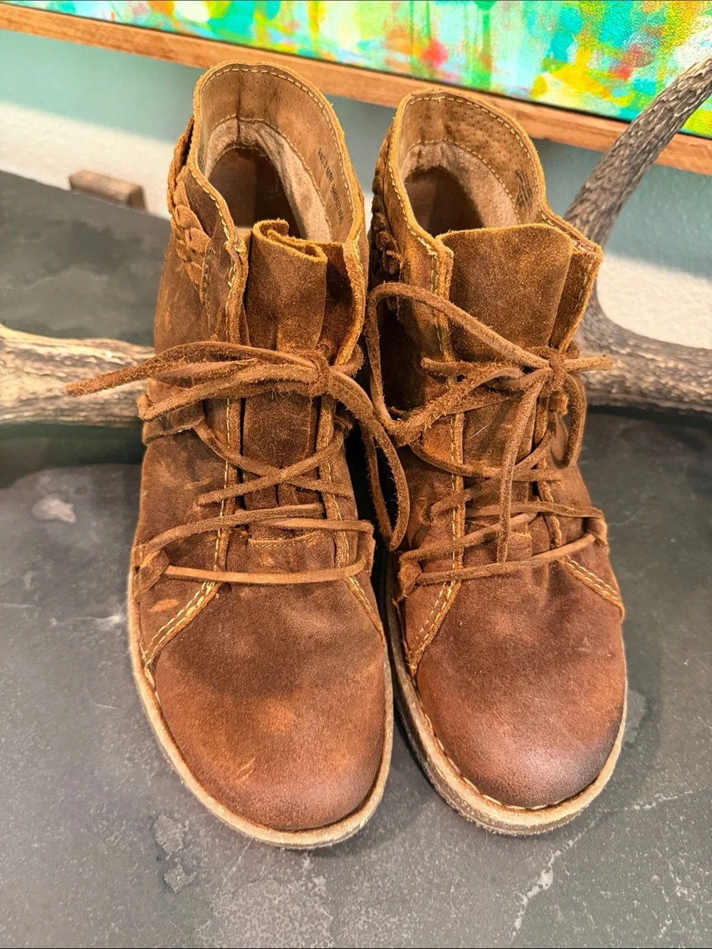 Born brown suede