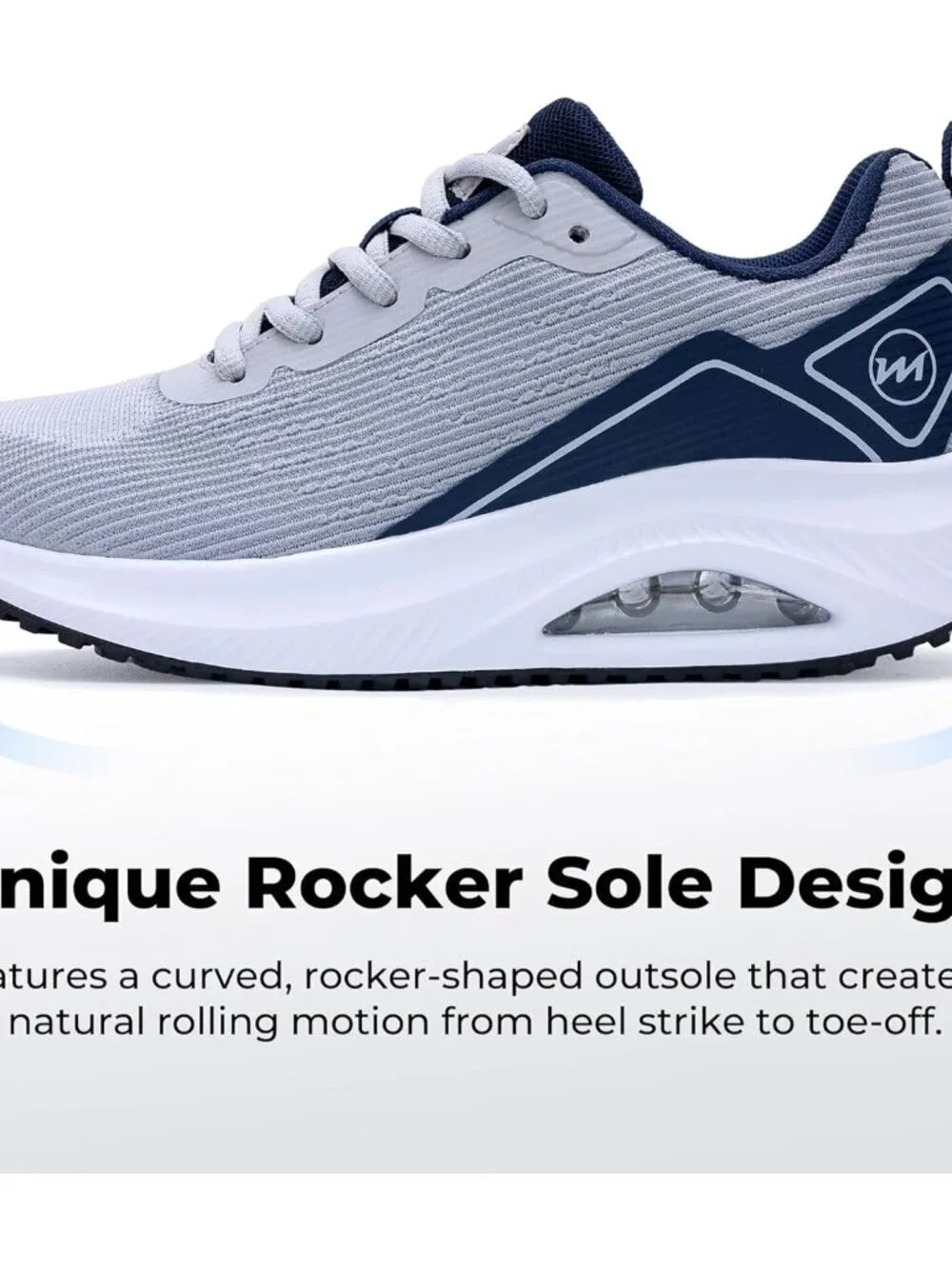 Women's Grey Blue Arch Support Walking Shoes Plantar Fascistic Sneakers