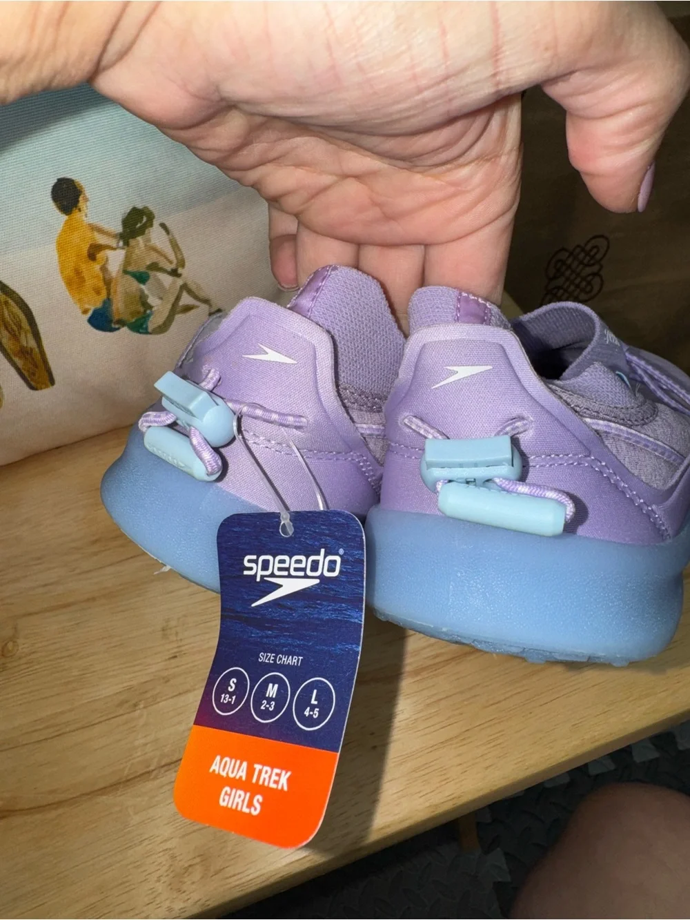 Speedo NWT! Junior Watertrek Water Shoes In Lilac Size L/Junior