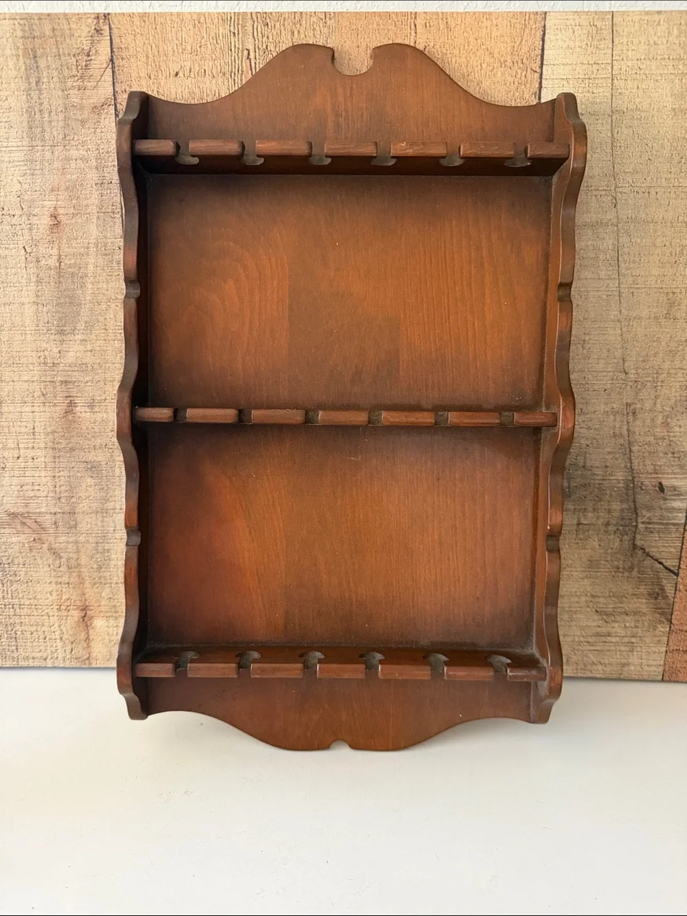 VTG Wooden Spoon Display Rack Shelf