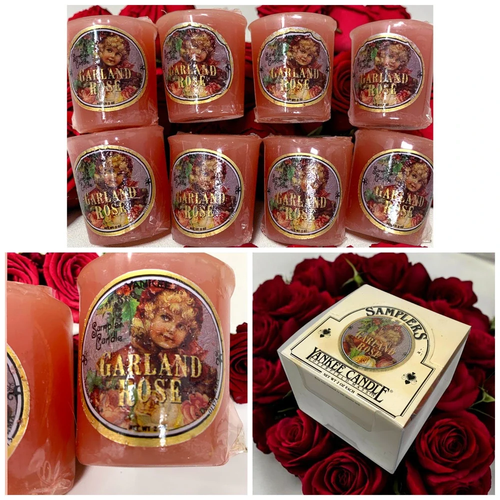 Vintage NEW 1990's Yankee Candle Garland Rose Sampler Votive Display Box Lot 8