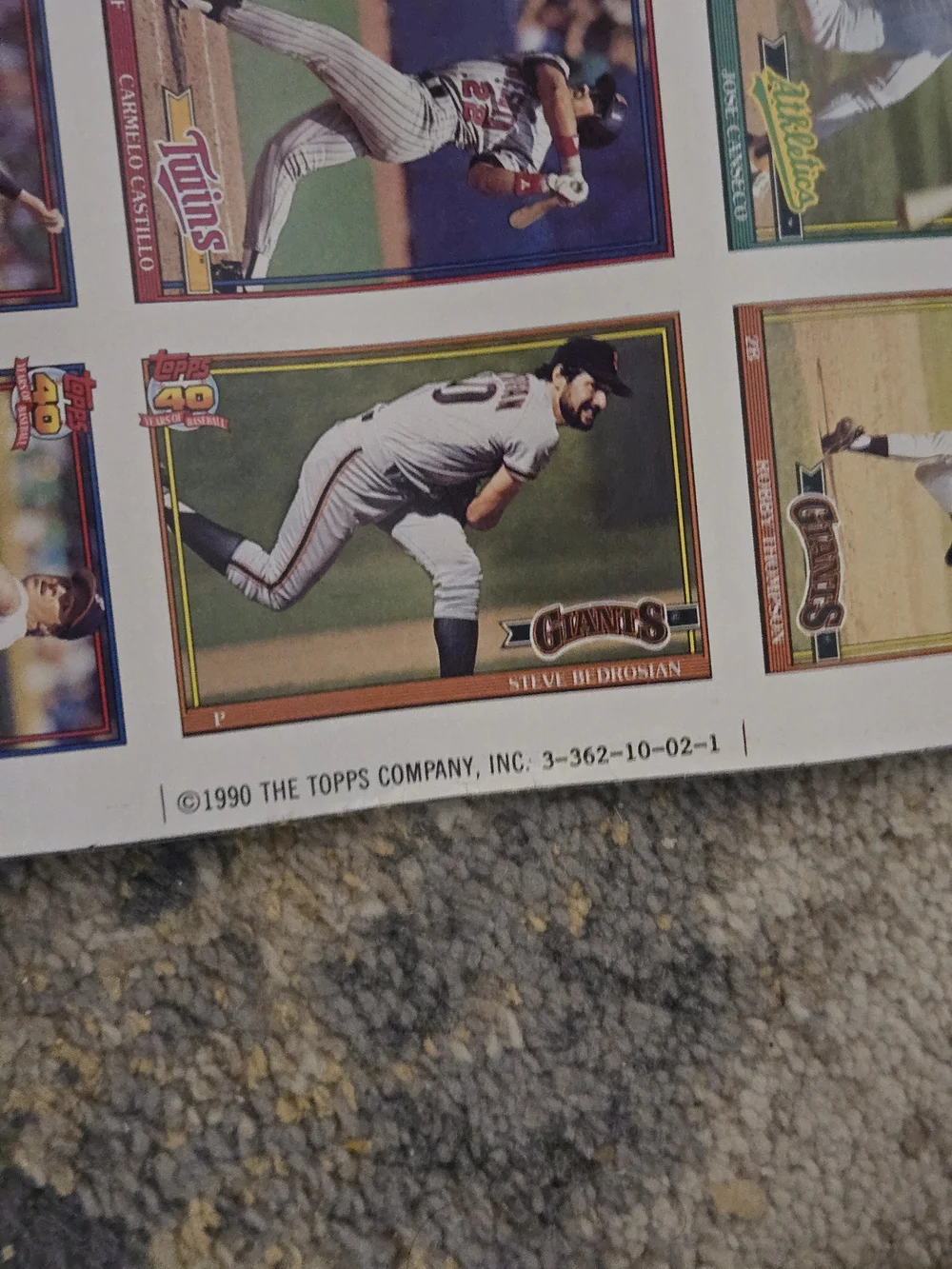 Large Vintage Baseball Card Poster - Multi-Color Player Grid