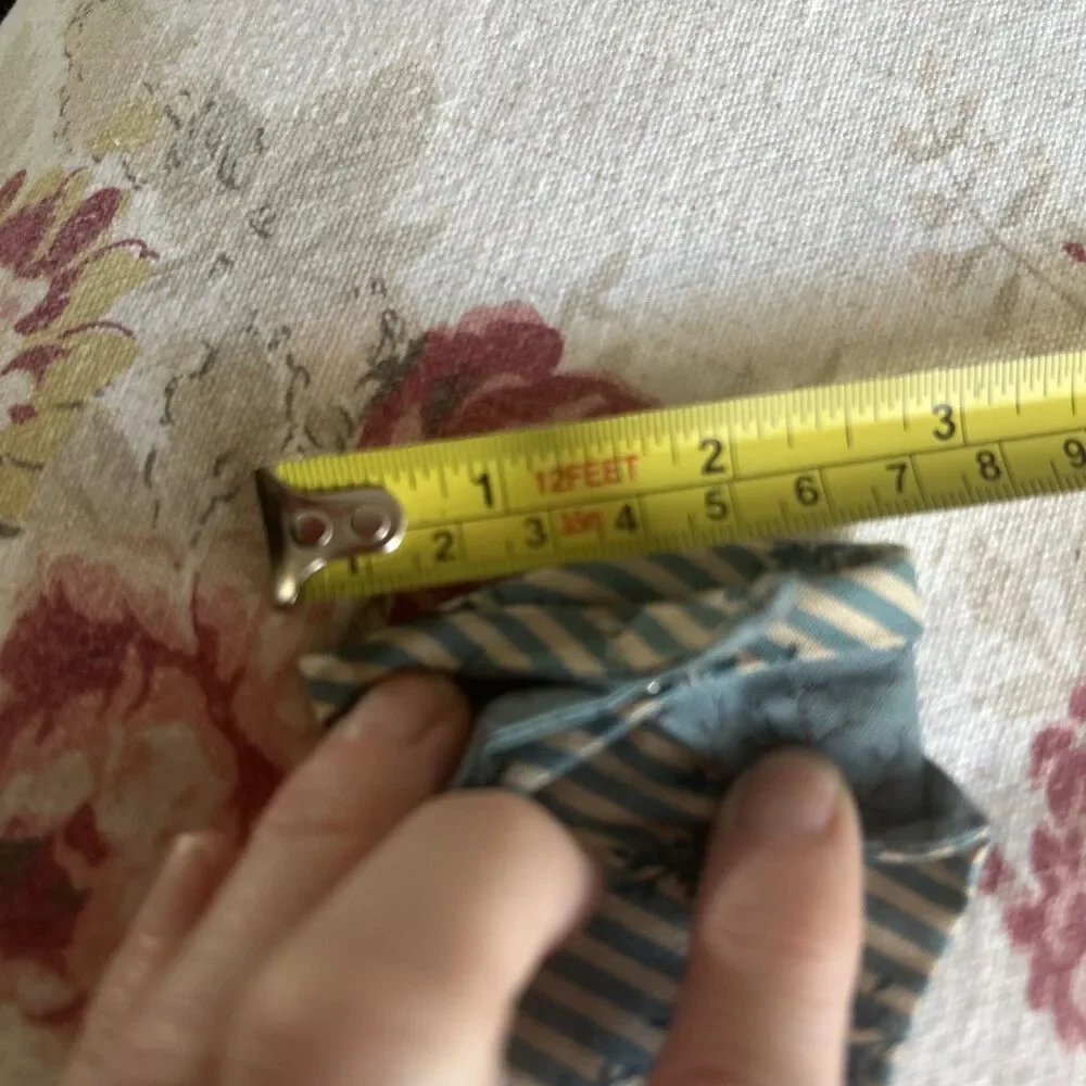 Hankerchief hearband for a 5 inch doll head Blue And White  10 Inch Doll?