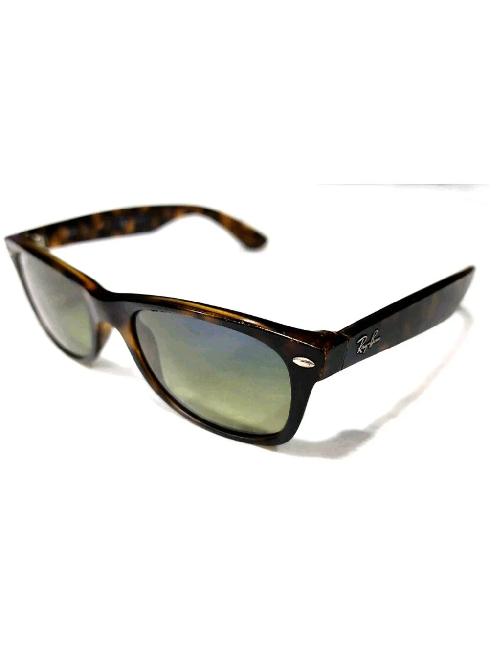 Ray Ban RB2132 894/76 New Wayfarer Tortoise Green Polarized Sunglasses 52-18 145