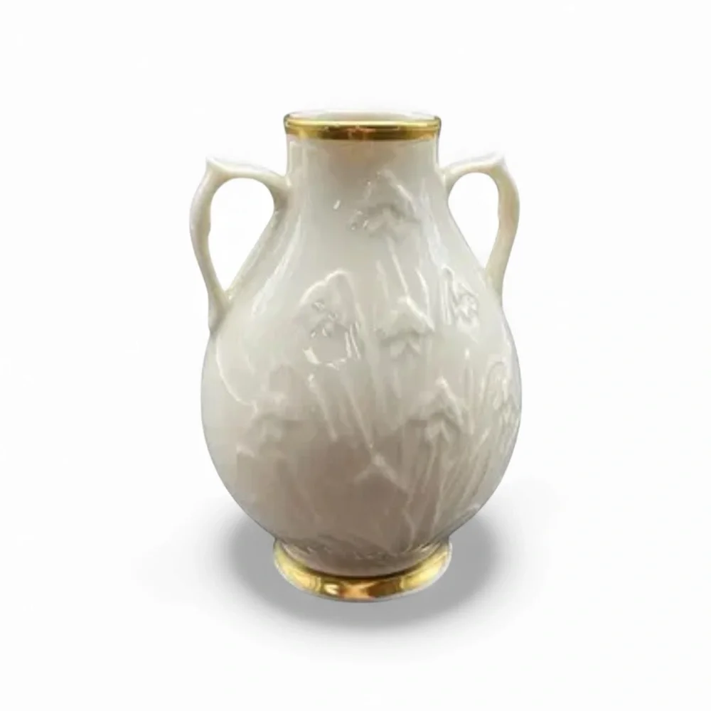 Vintage Lenox Bud Vase Ivory With Snowdrop  Flower Pattern. USA EUC