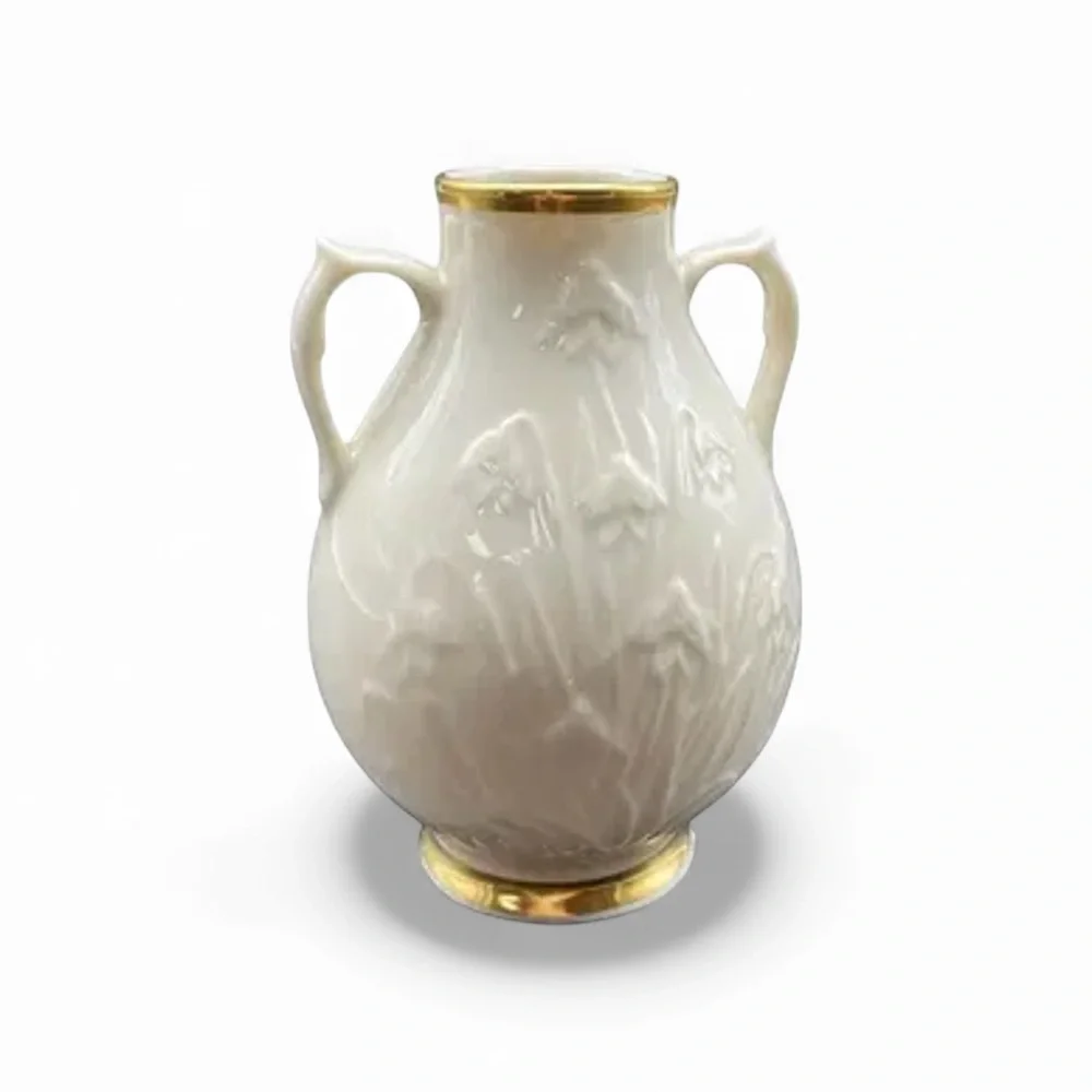 Vintage Lenox Bud Vase Ivory With Snowdrop  Flower Pattern. USA EUC