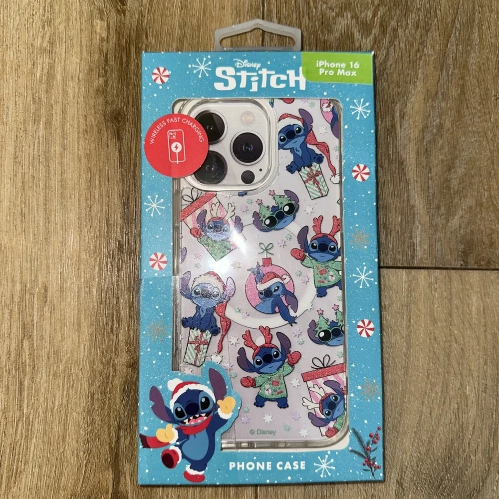 NEW Disney Glitter Stitch iPhone 16 Pro Max Phone Case Christmas‎ Navidad
